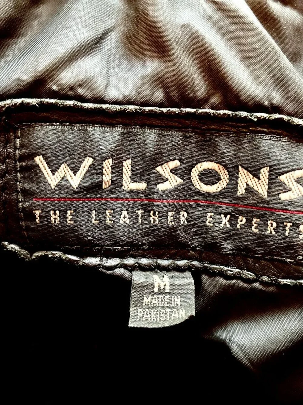 WILSONS LEATHER Jacket Thinsulate Black Moto Biker Zip Belt Mens Medium